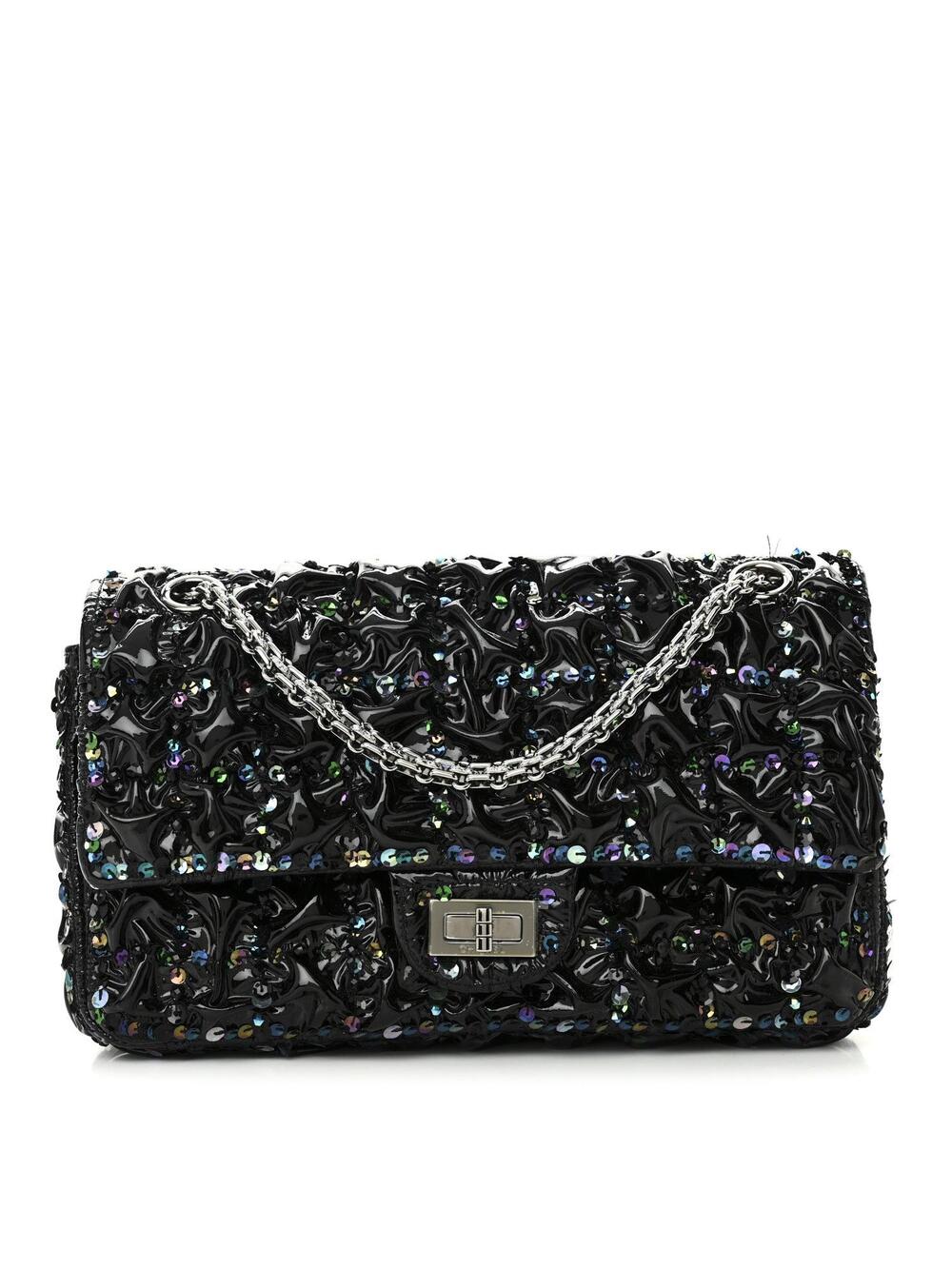 Chanel Patent Sequin Crystal Ruched #352817C56B